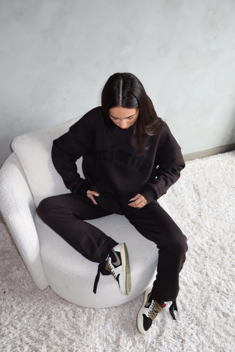 PRIORITY TRACKSUIT - DISTRESSED PATCHES - BLACK - Image 5