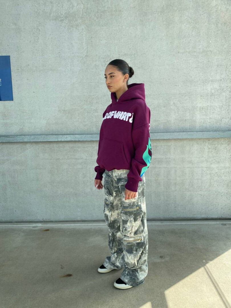 FEAR OF WHAT HOODIE - MULTIPLE PUFF PRINT - BORDEAUX - Image 6