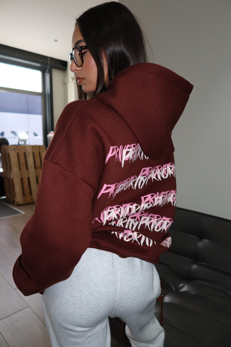 PRIORITY PAINT HOODIE - DARK BROWN - Image 13