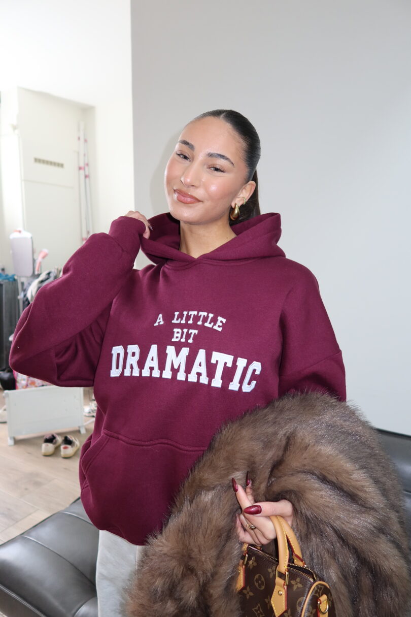 ANN-FLEUR - A LITTLE DRAMATIC HOODIE - RICH BURGUNDY - Image 5