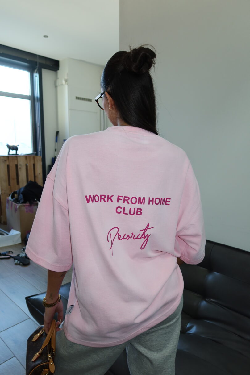 WORK FROM HOME CLUB TEE - PRIORITY SS25 - WASHED LIGHT PINK - Image 10