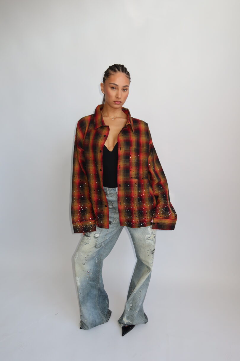 PRIORITY - TOKYO COLLECTION AW25 - TOKYO RHINESTONE OVERSIZED BLOUSE - Image 9