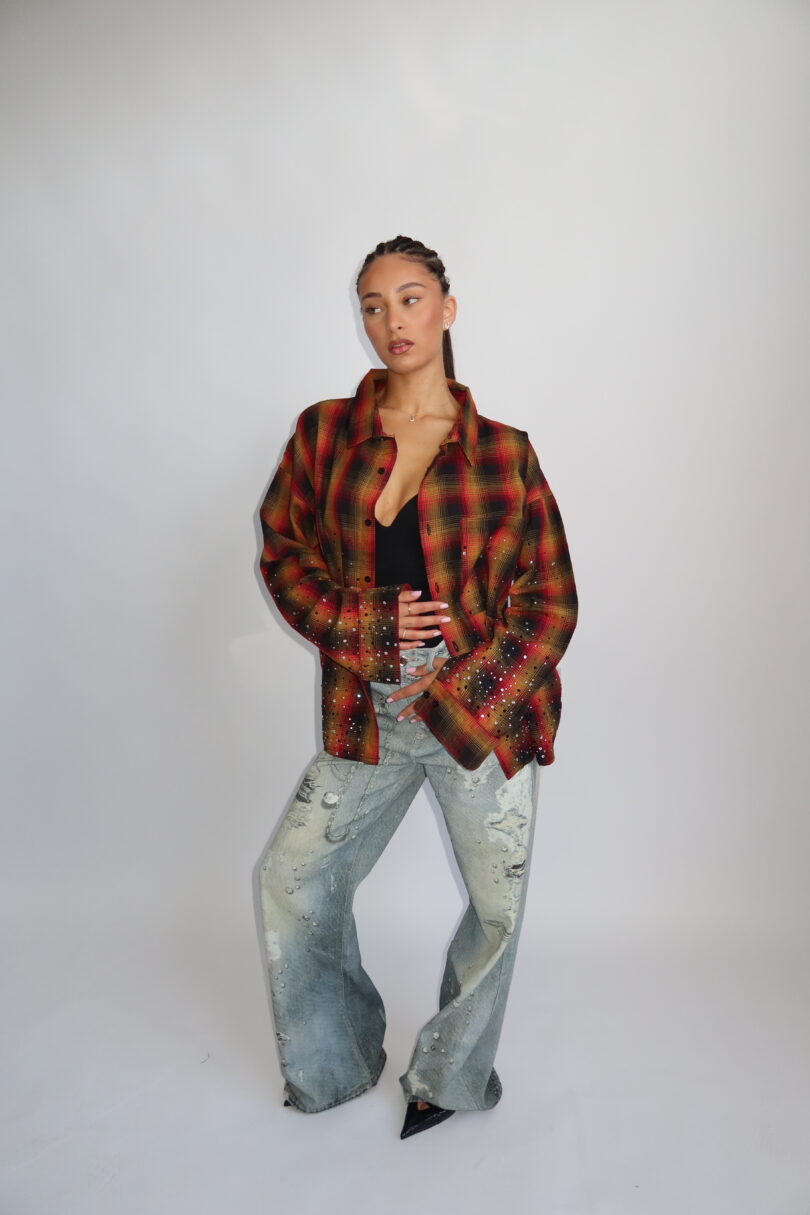 PRIORITY - TOKYO COLLECTION AW25 - TOKYO RHINESTONE OVERSIZED BLOUSE - Image 13