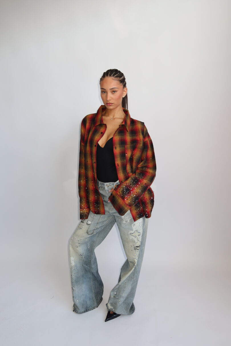 PRIORITY - TOKYO COLLECTION AW25 - TOKYO RHINESTONE OVERSIZED BLOUSE - Image 12