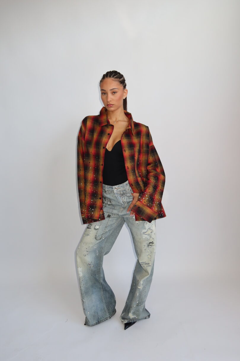 PRIORITY - TOKYO COLLECTION AW25 - TOKYO RHINESTONE OVERSIZED BLOUSE - Image 2