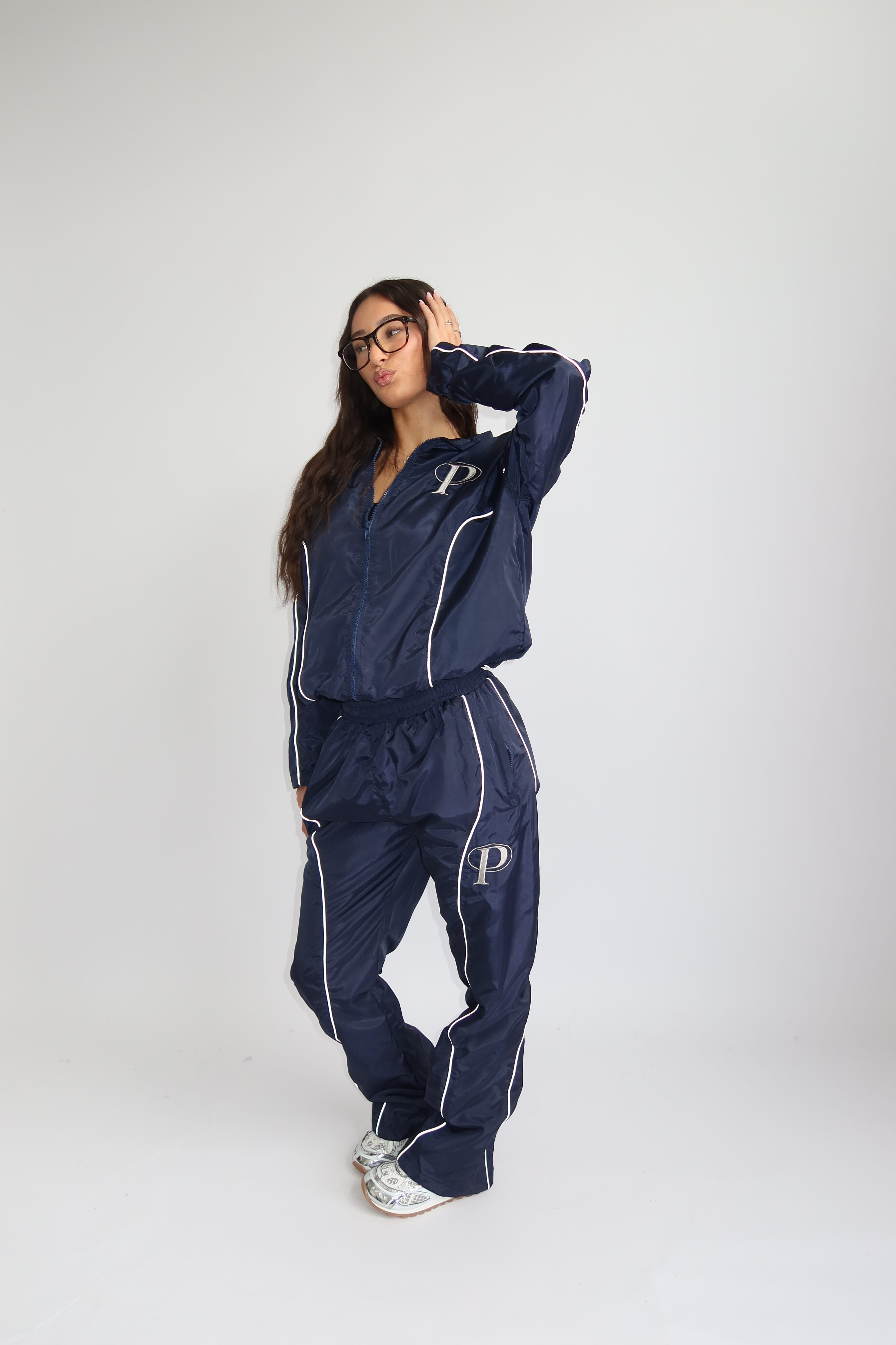 PRIORITY AW25 - WIND TRACKSUIT SHINE - DARK BLUE