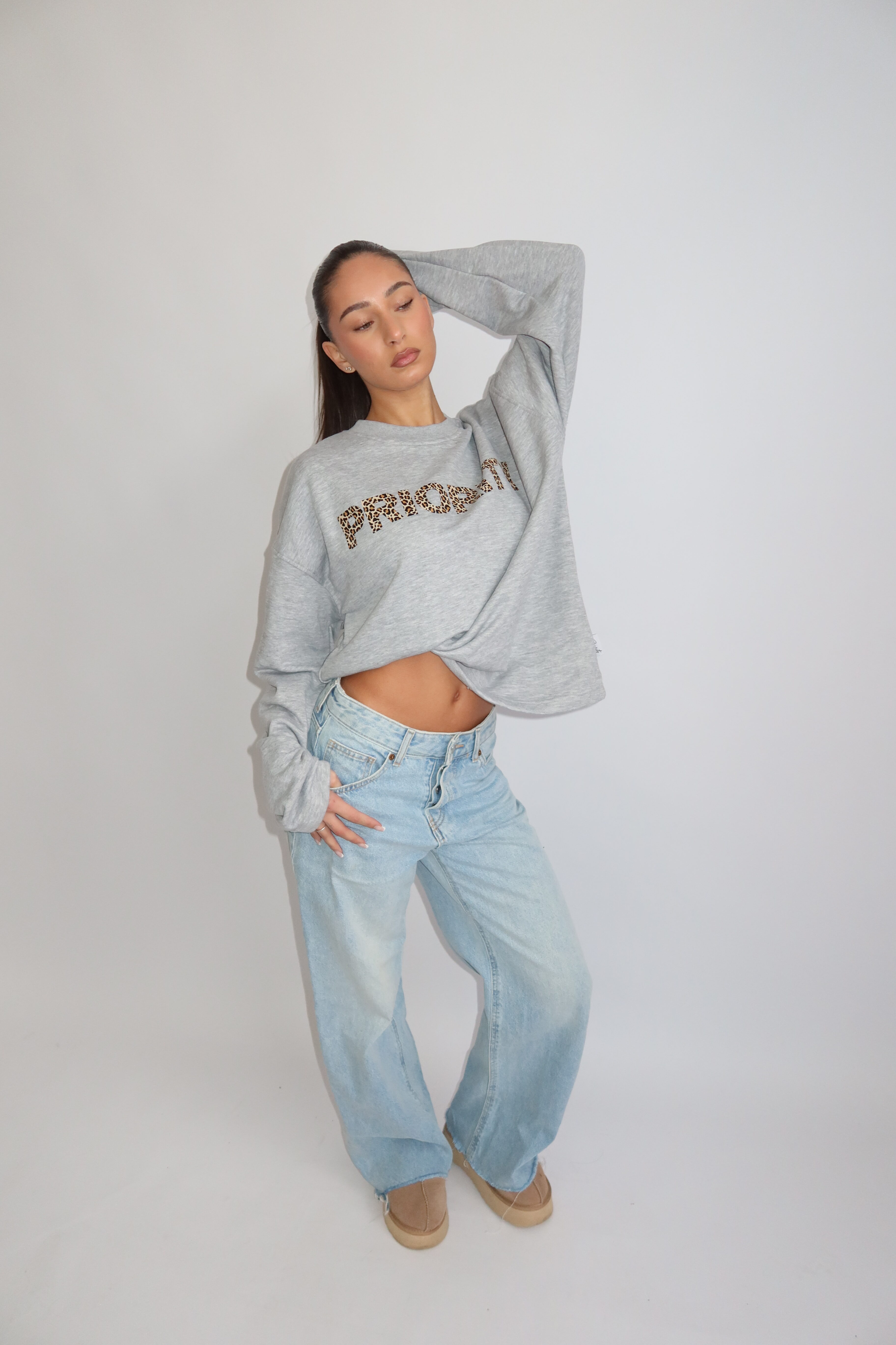 AW25 - PRIORITY LEOPARD PRINT LONGSLEEVE - MARL GRAY - Image 2